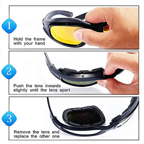 XTPSON Polarized Motorcycle Riding Glasses Kit With 4 Interchangeable