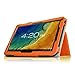 Fintie Premium PU Leather Cover for 10.1 Inch Tablet Inclu. iRULU eXpro X1s / X1 Plus 10.1, Dragon Touch A1 / A1X Plus 2016 Edition, ValuePad VP112 (Check Compatible List Below), Orange