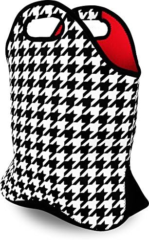 LeMarque Neoprene Handy Designer Shopping Bag/Grocery Bag/Tote Bag (Houndstooth)