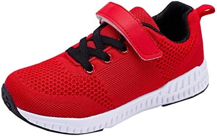 XUANIC Kids Running Shoes Lightweight Breathable Fashion Sneakers Casual Sport Shoes For Boys and Girls (EU 36,N-Red)