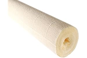 Premium Italian Crepe Paper Roll Heavy-Weight 180 Gram 13.3 sqft (03-Ivory), 20 INCH
