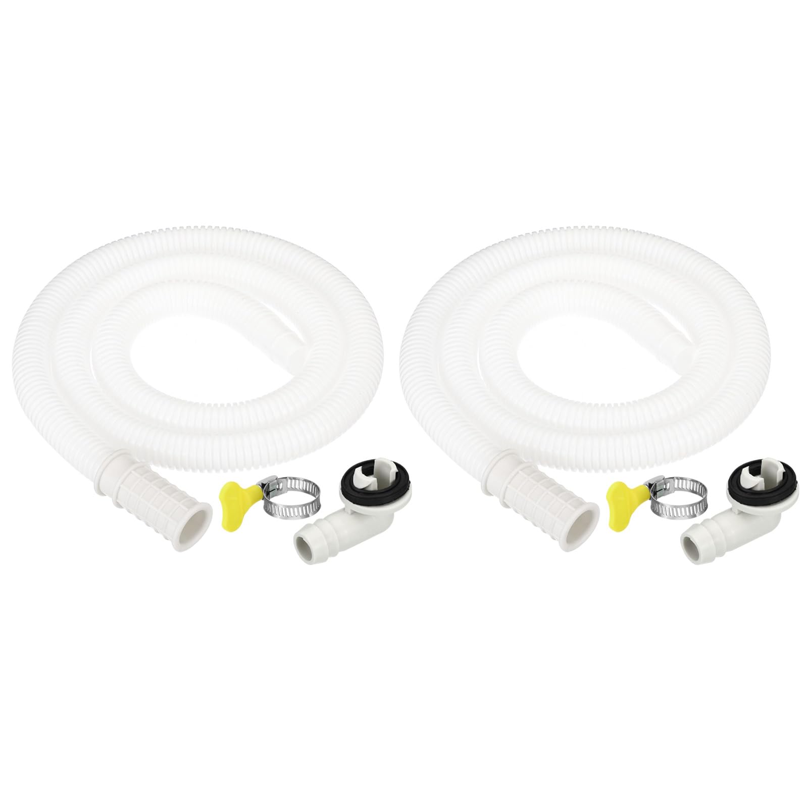 PATIKIL 3.3ft Air Conditioner Drain Kit, 2 Kit Universal Drain Connector AC Drain Hose with Clamp for Mini-Split Window AC Unit Faucet, White