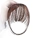 Stamped Glorious Clip in Bangs Hair Extensions Human Hair Bangs Clip in Fringe Bangs Human Hair Flat Air Bangs with Temple for Women One-piece Hairpiece (Color: Dark Brown)