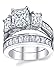 2 Carat .925 Sterling Silver Radiant Cut Cubic Zirconia CZ Women's Engagement Ring Set Sizes 4 to 11