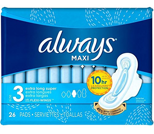 Always Maxi Pads, with Flexi-Wings, Size 3, 26 Count