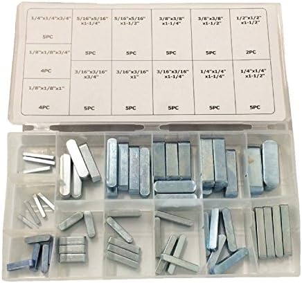 WennoW 60pc SAE Keystock Bar Assortment Locks Gears Pulleys Sprockets to shafts Set