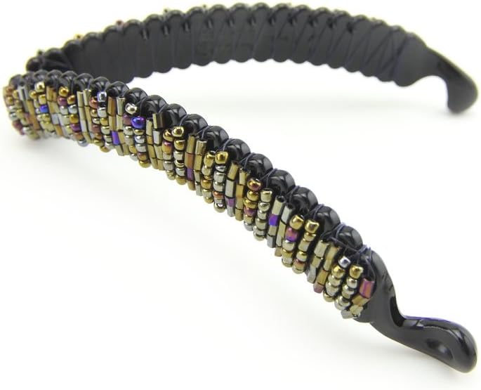 Meilliwish Beads Beautiful Banana Hair Clip for Women Girls 1 PCS(H67)(Brown) - Image 4