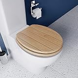 Croydex Flexi-Fix Geneva Toilet Seat with Adjustable Hinges Light Oak view 2