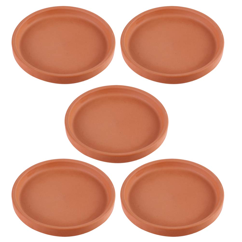 BESTonZON 5Pcs Saucer, 3. 3- inch Small Mini Clay Pots Tray, Suitable for 3inch, 2. 5inch, 2inch Succulents Nursery Pots