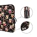 Kamor 13 13.3 inch Apple MacBook Air MacBook Pro Canvas Fabric Laptop Sleeve with Macbook Charger Case Bohemian Style Animal World (Owl Black) Protective Carrying Sleeve Bag Case Cover Shell