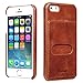 iPhone SE Case, Benuo [Vintage Series] [1 Card Slot] iPhone 5S Genuine Leather Case, Premium Corrected Grain Leather Back Cover [Slim Fit] for Apple iPhone SE 5S 5 (Retro Brown)
