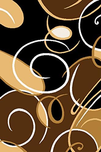 Multi-Color Modern 8x10 Area Rug Contemporary Abstract Lines Swirls Carpet Rugs - Actual Size 7'8" x 10'7"