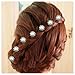 Hair Clip - TOOGOO(R)12Pcs Lovely Wedding Crystal Flower Pearl Hair Twists Clips Pins Spirals Bridal Jewelry (Silver)