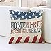 oFloral Throw Pillow Cover Blue Americana Patriotic Design Independence Day Celebration of 4Th July Red America Memorial Decorative Pillow Case Home Decor Square 18x18 Inches Pillowcase …
