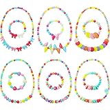 Bememo 6 Sets of Princess Necklace Bracelet Play Jewelry Little Girls Costume Necklaces Toddler Dress up Jewelry (Style 2)