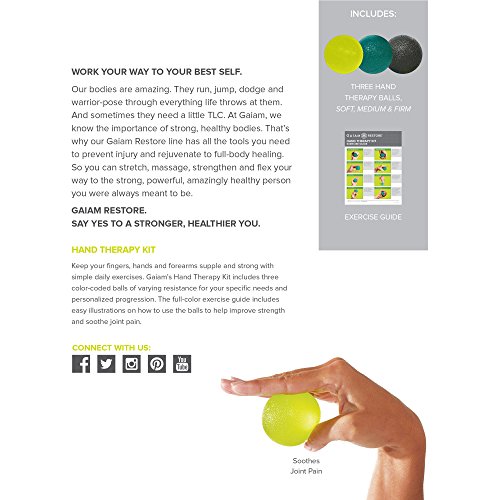 Gaiam 0558276 Restore Hand Therapy Exercise Ball Kit Pricepulse