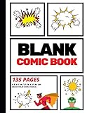 Blank Comic Book: Create Your Own Comic Strip, Blank Comic Panels, 135 Pages, Red (Large, 8.5 x 11 i by Arnie Lightning