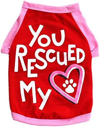 kaifongfu Pet T-shirt,Puppy Spring and Summer Pet Dog Footprints Love Vest Small Dog Cat Pet Clothes T Shirt