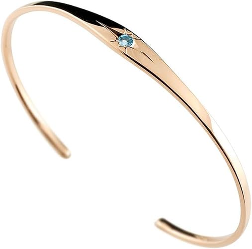 Amazon アトラス Atrus ブレスレット メンズ 10金 ピンクゴールドk10 ブルートパーズ バングル 一粒 後光留め 11月誕生石 ジュエリー 通販