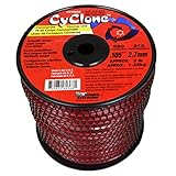 Cyclone .105-Inch 3-Pound Spool Commercial Grade 6-Blade Grass Trimmer Line, Red CY105S3-2