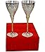 Tuzech Wine Champagne Whisky Glasses - Pure Handmade Silver Plated Engraved Premium Goblet | Champagne Flutes Coupes | Party Glass Dining Set Cutlery, Business Gift – (10 OZ 2 piece)