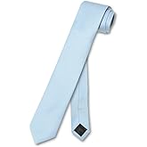 Vesuvio Napoli Men’s 2.5" Skinny Solid Color Neck Tie – Narrow Tie for Business, Weddings & Formal Events