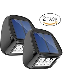Solar Motion Sensor Lights 10 LED Outdoor Waterproof Wall Light Wireless Security Night Light with 3 Modes for Driveway Garden Back Door Step Stair Fence Deck Yard Patio , Pack of 2