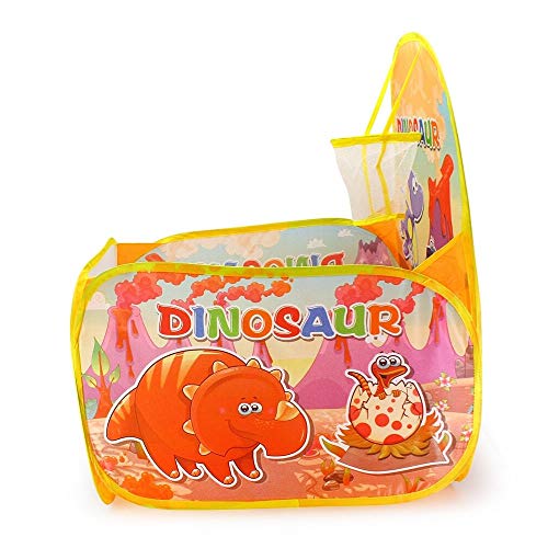 Dinosaur Playhouse Pop Up Basketball Hoop Toy Kid Play Tent with 60 Balls Toys and Games for Kids