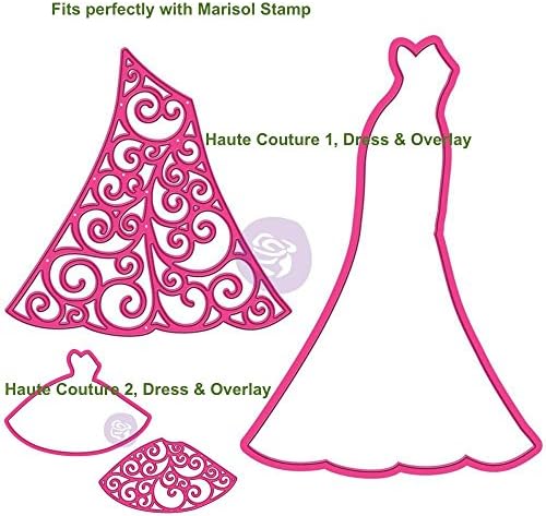 Prima Marketing Julie Nutting Haute Couture 1 and 2, Dress &amp; Overlay Dies (Fits perfectly Marisol stamp)