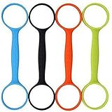 AoQing Water Bottle Carrier Grip for Running Walking Hiking, Bike, Gym, Jogging and Other Outdoor Activities, Bottle Band Fit Most Sports or Plastic Bottles. (Middle Size)(Pack of 4)
