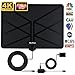 2018 NEWEST TV Antenna,Indoor Amplified Digital HDTV Antenna 80+ Mile Range with 4K 1080P HD VHF UHF Freeview TV for Life Local Channels Broadcast for All Types of Home Smart Television (Blakc)