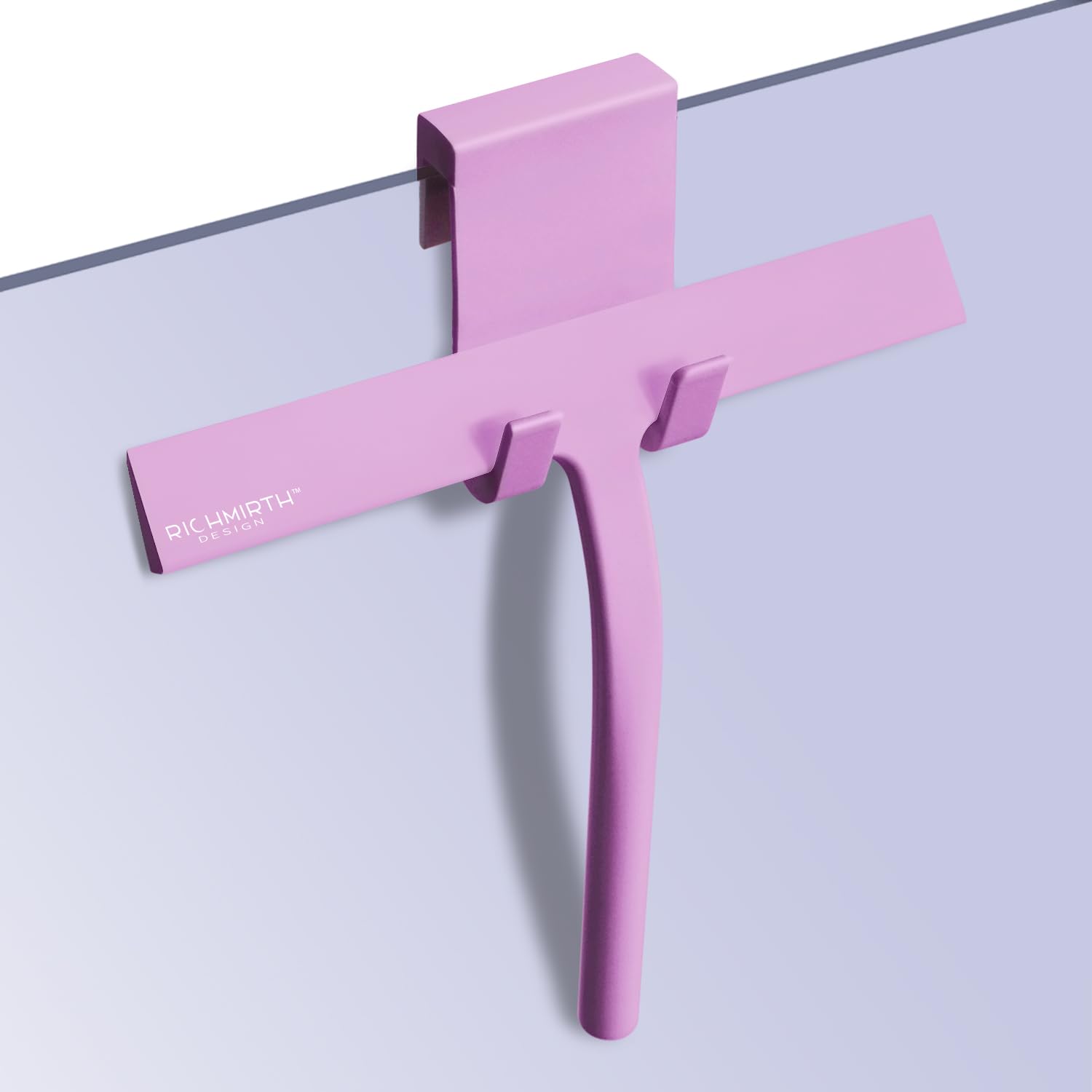 Photo 1 of RICHMIRTH Silicone Rubber Blade Shower Squeegee 9" in Width Window & Car Squeegee - Pink