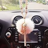 Car Rearview Mirror Ornament Pendant Fur Ball Pearl