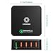 Quick Charge 2.0 Desktop Charger, [Qualcomm Certified] KINGCOO 40W 5-Port USB Charger Desktop Charging Station Wall Charger USB Power Adapter (Quick Charge 5V/2.4A 9V/2A 12V/1.5A) - Black