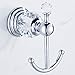 AUSWIND Antique Chrome Coat Hook Clear Crystal Bath Towel Hooks 2 Hangers Wall Mounted Zinc Material WT