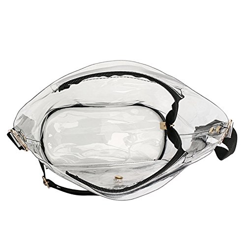 Women Clear Crossbody Purse Bag - NFL,NCAA & PGA Stadium Approved Shoulder Handbag - Transparent See Through Plastic PVC Purse 12"x12"x6" - Thumbnail 6
