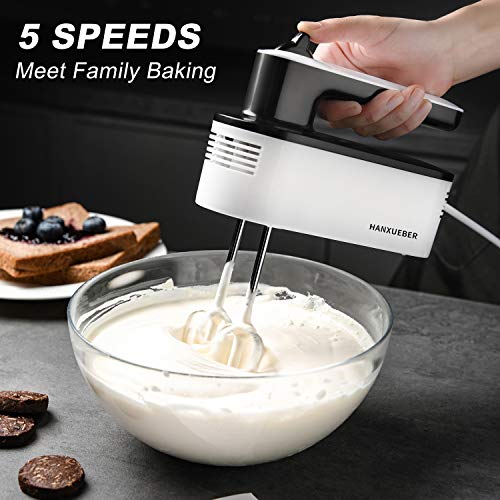 Hand Mixer Electric 5 Speeds Power Lightweight Handheld Mixer With