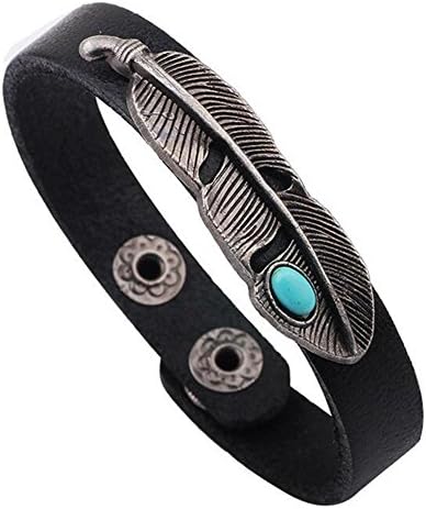 Melodyep 2016 Alloy Turquoise Feather Leather Bracelet Bracelet(C2)