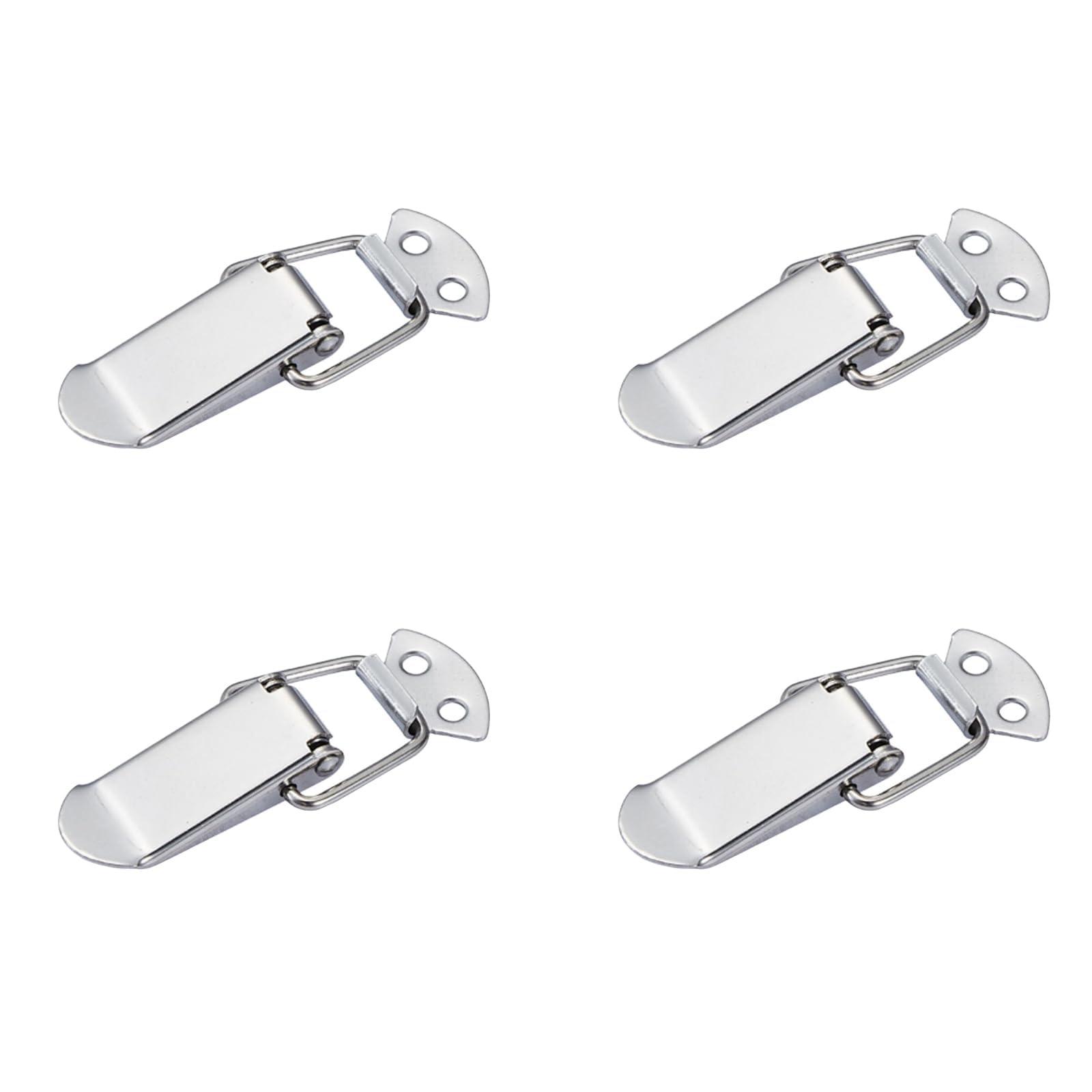 4Pcs Stainless Steel Spring Loaded Toggle Latch Catch Clamp Clip Duck Billed Buckles for Cabinet Drawer Case Box Toolbox, 90mm Overall Length