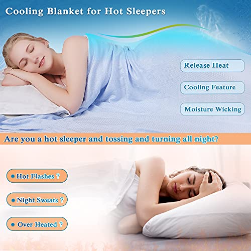 KPBLIS Cooling Bamboo Blankets for Hot Sleepers, Lightweight Summer Big