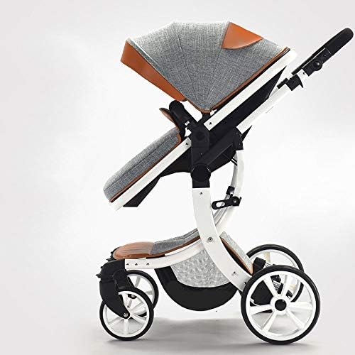 GAOYY Baby Stroller Travel System 3 In 1 Buggy Pram Child Pushchair Reverse Or Forward Facing Rain Cover Mosquito Net Foldable（Folding：39.3 * 23.6 * 17.7ihch）,Linencloth-1