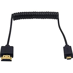Duttek Micro HDMI to HDMI Coiled Cable, HDMI to