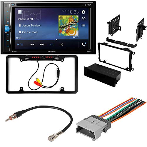 CACHÉ KIT142 Bundle with Complete Car Stereo Installation Kit with Receiver - Compatible with 2004-2007 Buick Rainier- Bluetooth DVD Touchscreen Radio - Backup Camera, Double Din Mounting Kit (5 Item)