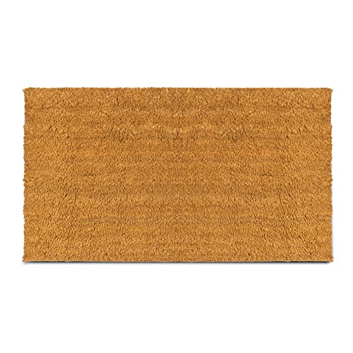 PLUS Haven Coco Coir Door Mat with Heavy Duty Backing, Natural