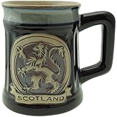 Glen Appin Stoneware Mug Scotland Pottery Mug for Coffe or Beer 16.9 oz(500 ml) (Lion Rampant - Black)