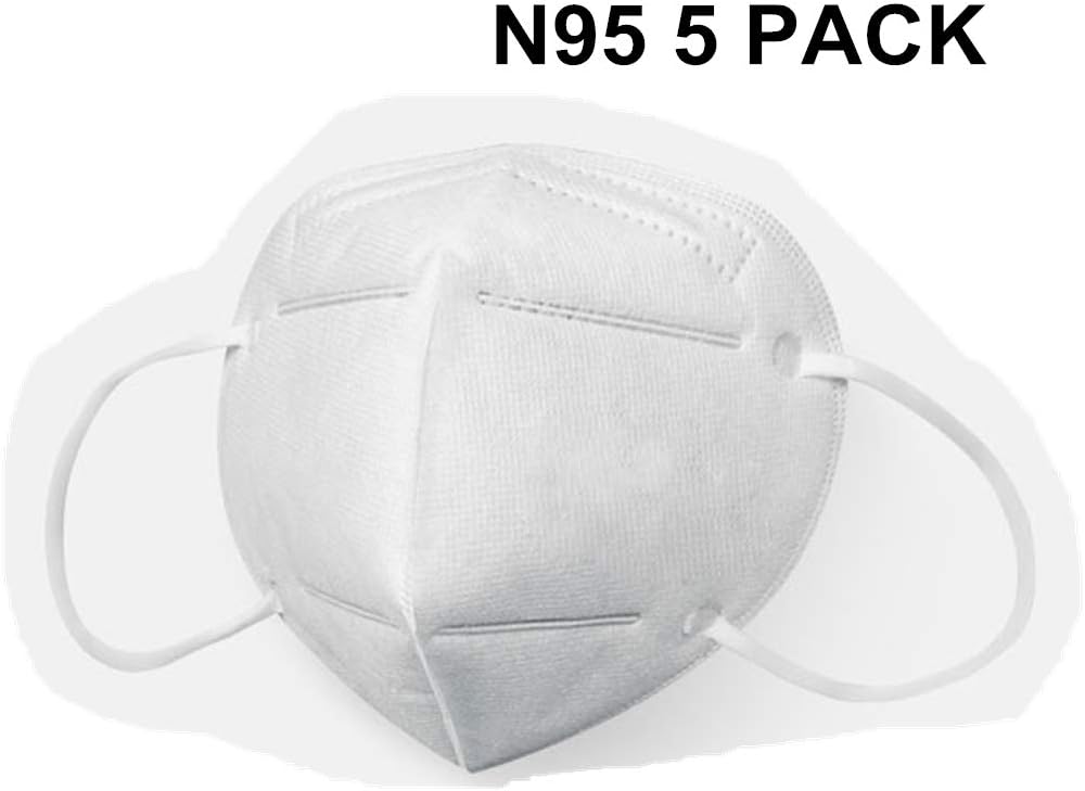 Disposable N95 Mask with 4-Layer Filter Mask, 5 PCS Disposable Air Filter Masks Against Dust, Pollution, Particle, Pollen, Smoke, Safety Face Mask