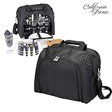 Picnic Basket Tote | Picnic Shoulder Bag Set | Stylish All-in-One Portable Picnic Bag for 4 with Complete Cutlery Set | Salt/Pepper Shakers | Cheese Board | Cooler Bag for Camping | Insulated Tote Bag