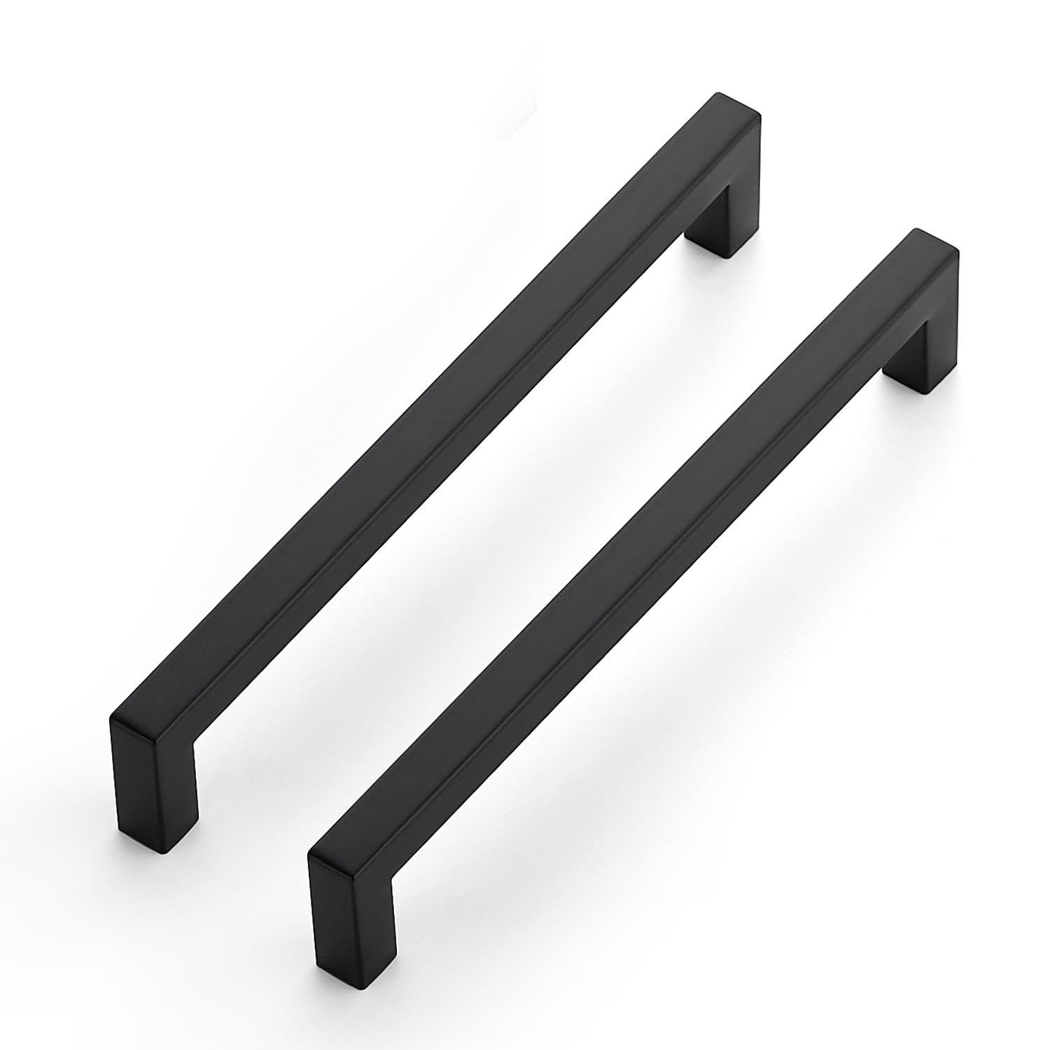 Ravinte 5 Pack Kitchen Door Handles Black Handles for Cupboards 192mm Cupboard Pulls Kitchen Cabinet Pulls Square Bar Wardrobe Hardware Cabinet Door Hardware — image 1
