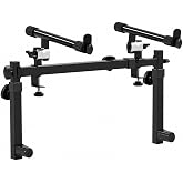Liquid Stands 2 Tier Keyboard Stand Attachment for Keyboard Piano Stand | Fits 54-88 Key, Adjustable Music Extender for Square Tube Z Style Digital Electric Keyboards Stands Frames, Double Layer