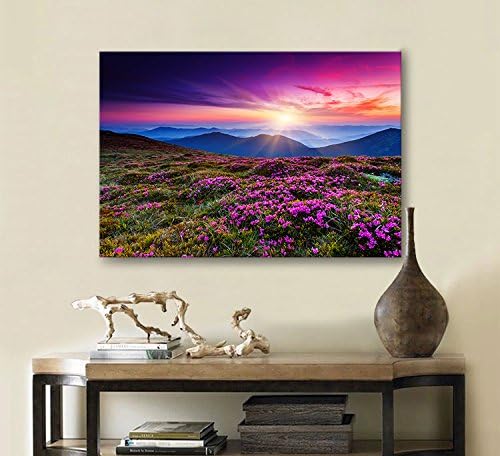 THREE WALL ARTS Mountains in Sunrise 1 Panels Modern Stretched and Framed Giclee Canvas Prints Artwork Landscape Pictures Photo Paintings on Canvas Wall Art for Living Room Bedroom Home Decorations